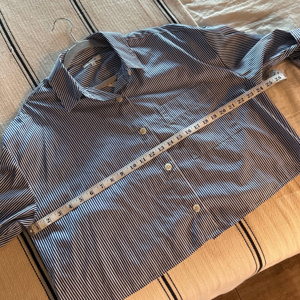 Madewell Navy and White Pinstripe Shirt - Picture 8 of 9